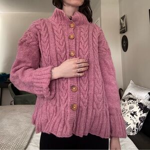 Pink Cable Knit Sweater